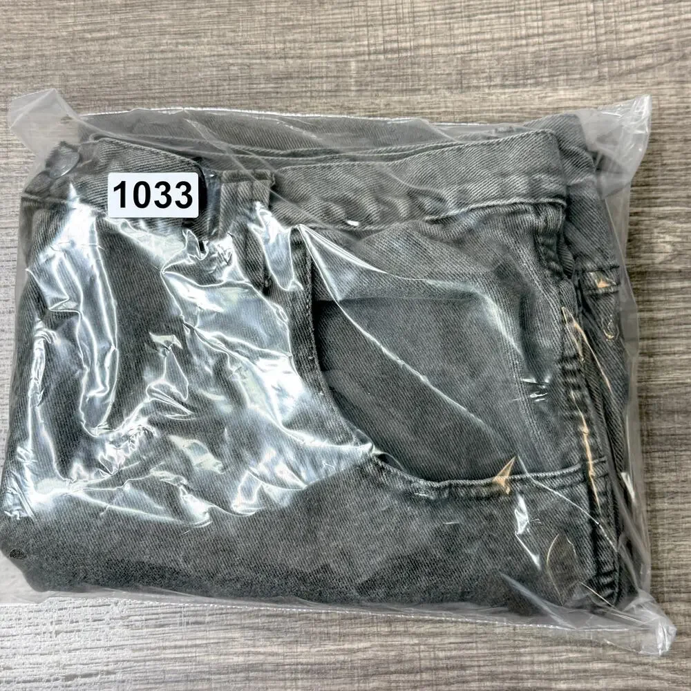 Y2K Faded Black Denim Baggy Jorts Shorts Size 40 Mexico Skater Long 100% Cotton